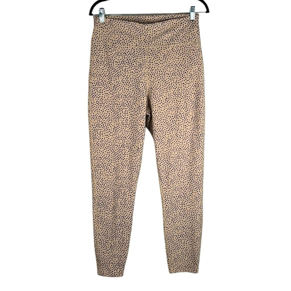 Abercrombie & Fitch Tan & Black Dot High Rise Activewear Leggings Size Large